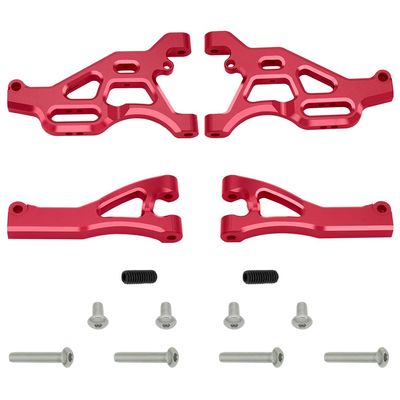 GLOBACT 4-Pack Aluminum Alloy Front Upper Lower Suspension Arms Set Upgrades Parts for 1/8 ARRMA Typhon 6S 1/7 ARRMA Felony 6S Infraction 6S Limitless Replace AR330503 AR330215 (Red)