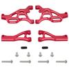 GLOBACT 4-Pack Aluminum Alloy Front Upper Lower Suspension Arms Set Upgrades Parts for 1/8 ARRMA Typhon 6S 1/7 ARRMA Felony 6S Infraction 6S Limitless Replace AR330503 AR330215 (Red) view 1