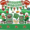 Football Party Supplies - Including Banner, Football Silicone Bracelet, Hanging Swirl, Plates, Cups, Napkins, Tableware, Tablecloth, Balloons for Game Day, Football Party Decorations, Serve 20 view 1