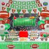 Football Party Supplies - Including Banner, Football Silicone Bracelet, Hanging Swirl, Plates, Cups, Napkins, Tableware, Tablecloth, Balloons for Game Day, Football Party Decorations, Serve 20 view 3