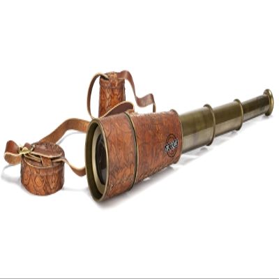 Brass Nautical Handheld Spyglass Telescope, Pirate Style Collapsible Telescopes, Steampunk Scope for Collectors, Gifts to Son from Dad Mom