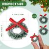 Cabilock 24Pcs Mini Christmas Sisal Wreaths Miniature Frost Sisal Christmas Tree Wreaths for Dollhouse Embellishments Xmas Tree Hanging Card Model Making Ornaments view 2