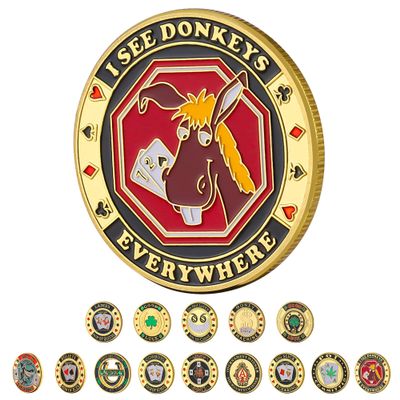 LuluCircle Poker Guard, Weights for Poker, Poker Gifts for Men, Poker Card Protector, Poker Accessories, Poker Chips with Plastic Case (Donkey Hunter)