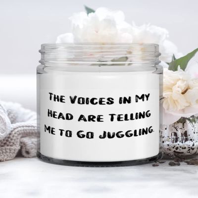 Cool Juggling Candle, The Voices in My Head are Telling Me to Go Juggling, New Gifts for Friends, Holiday Gifts