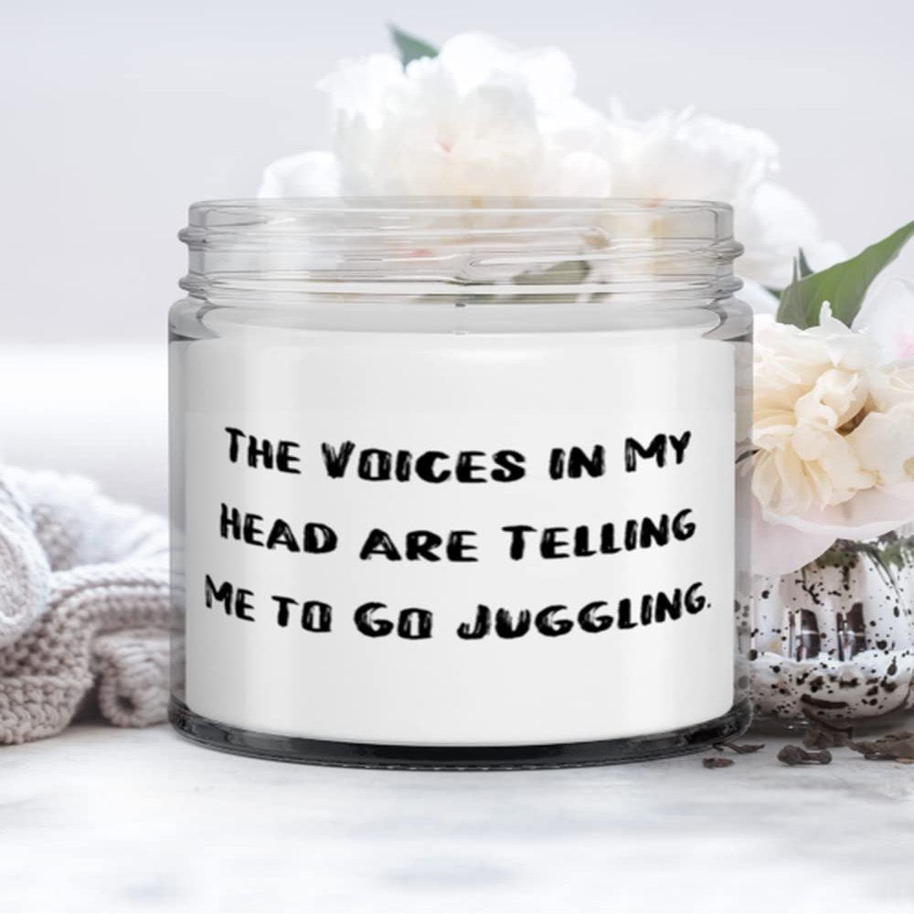Cool Juggling Candle, The Voices in My Head are Telling Me to Go Juggling, New Gifts for Friends, Holiday Gifts