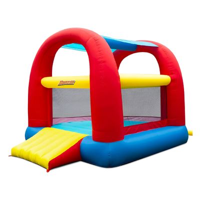 Banzai Bounce N Slide Cool Canopy Inflatable Indoor Outdoor Bounce House with Slide and Blower
