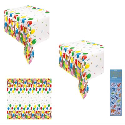 Curious George Party Supplies Bundle Pack Includes 2 Plastic Table Covers and 1 Dinosaur Sticker Sheet