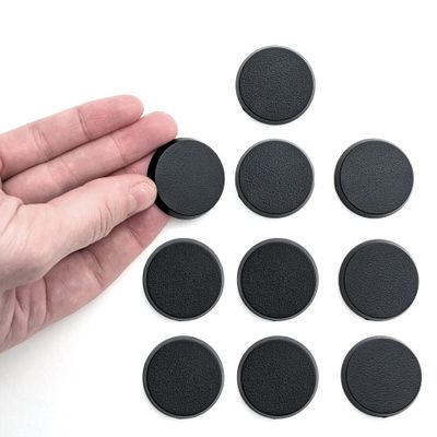 Stonehaven Miniatures 10PK - Blank Miniature Bases, 32mm Diameter - Designed for 28mm Scale Tabletop War Game Miniatures - Plastic, Black