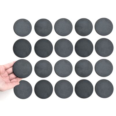 60mm Premium Blank Miniature Bases - Designed for 28mm Scale Tabletop War Game Miniatures - Plastic, Black - 20 Pack
