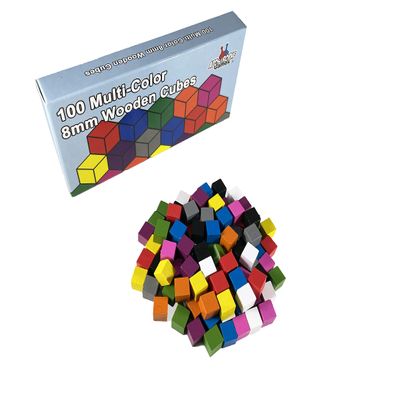 100 Wooden Cubes, Family Games Accessories  Multi-Color Board Game Tokens Ideal for Sorting, Counting, Classrooms, Replacement Pieces - Stocking Stuffer