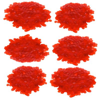 Regal Bingo Plastic Bingo Chips 3000 Pcs - Clear Transparent Counters Game Chips Set for Board Game - Fun Bingo Night - 3/4 Inch Red Color