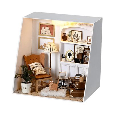 Montidey DIY Miniature Dollhouse Kit Paper Tip Life Paper House Creative Room with Furniture Puzzle Handcrafted Toys Best Birthday Gifts for Adults (Xiangyang Study)