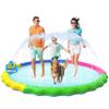 VISTOP Non-Slip Splash Pad for Kids and Dog, Thicken Sprinkler Pool Summer Outdoor Water Toys - Fun Backyard Fountain Play Mat for Baby Girls Boys Children or Pet Dog (87 inch, Red&Yellow&Green&Blue) view 1