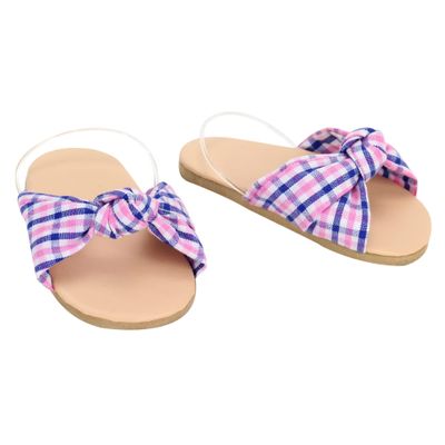 Sophia's 18" Doll Blue and Pink Plaid Flip Flops