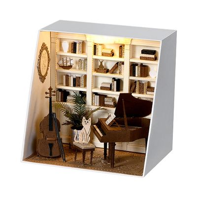 Montidey DIY Miniature Dollhouse Kit Paper Tip Life Paper House Creative Room with Furniture Puzzle Handcrafted Toys Best Birthday Gifts for Adults (Moonlight Ensemble)