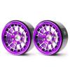 TREAL 1.9 Beadlock Wheels Stylish Cobweb Design 1.9 Wheel Rims(2P) CNC Machined Aluminum Anodized Finish Upgrades for 1/10 RC Crawlers TRX4 SCX10 III Vanquish H10 Ascent 6x6 TRX6 and More (Purple) view 1