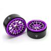 TREAL 1.9 Beadlock Wheels Stylish Cobweb Design 1.9 Wheel Rims(2P) CNC Machined Aluminum Anodized Finish Upgrades for 1/10 RC Crawlers TRX4 SCX10 III Vanquish H10 Ascent 6x6 TRX6 and More (Purple) view 2