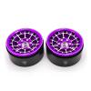 TREAL 1.9 Beadlock Wheels Stylish Cobweb Design 1.9 Wheel Rims(2P) CNC Machined Aluminum Anodized Finish Upgrades for 1/10 RC Crawlers TRX4 SCX10 III Vanquish H10 Ascent 6x6 TRX6 and More (Purple) view 3
