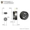 TREAL 1.9 Beadlock Wheels Stylish Cobweb Design 1.9 Wheel Rims(2P) CNC Machined Aluminum Anodized Finish Upgrades for 1/10 RC Crawlers TRX4 SCX10 III Vanquish H10 Ascent 6x6 TRX6 and More (Purple) view 4