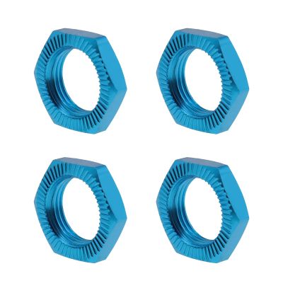 Micro Traders 4PCS 17mm Aluminum Alloy Wheel Nut RC Car Wheel Hex Hub Nut Thread 1.0mm for 1/8 RC Model Car 17mm Spanner 12mm Thread Diameter Upgraded Parts Blue