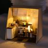 Montidey DIY Miniature Dollhouse Kit Paper Tip Life Paper House Creative Room with Furniture Puzzle Handcrafted Toys Best Birthday Gifts for Adults (Three Meals in Four Seasons) view 3