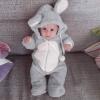 Ikevan 0-2 Years Toddler Boys Girls Winter Cute Ear Fleece Jumpsuit Romper Easter Winter Cartoon Animal Bunny Costume (Gray, 0-6 Months) view 2