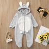 Ikevan 0-2 Years Toddler Boys Girls Winter Cute Ear Fleece Jumpsuit Romper Easter Winter Cartoon Animal Bunny Costume (Gray, 0-6 Months) view 4