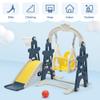 3-in-1 Kids Slide for Toddlers Age 1-3 Slide and Swing Set,Indoor Playground for Children,Freestanding Outdoor Slides with Basketball Hoop,Outside Climber Playhouses,Baby Climbing Toys Blue view 4