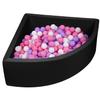 UHAPPYEE Ball Pit Black,Sector Foam Ball Pits for Toddlers,Ball Pit Pool Playpen Foldable & Portable Soft Ball Pool 35.4x 11.8 view 1