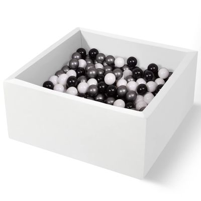 TRENDBOX Ball Pit 35.4x35.4x13.8in Foam Ball Pit Balls Kids Ball Pits for Toddlers Babies Balls NOT Included - White