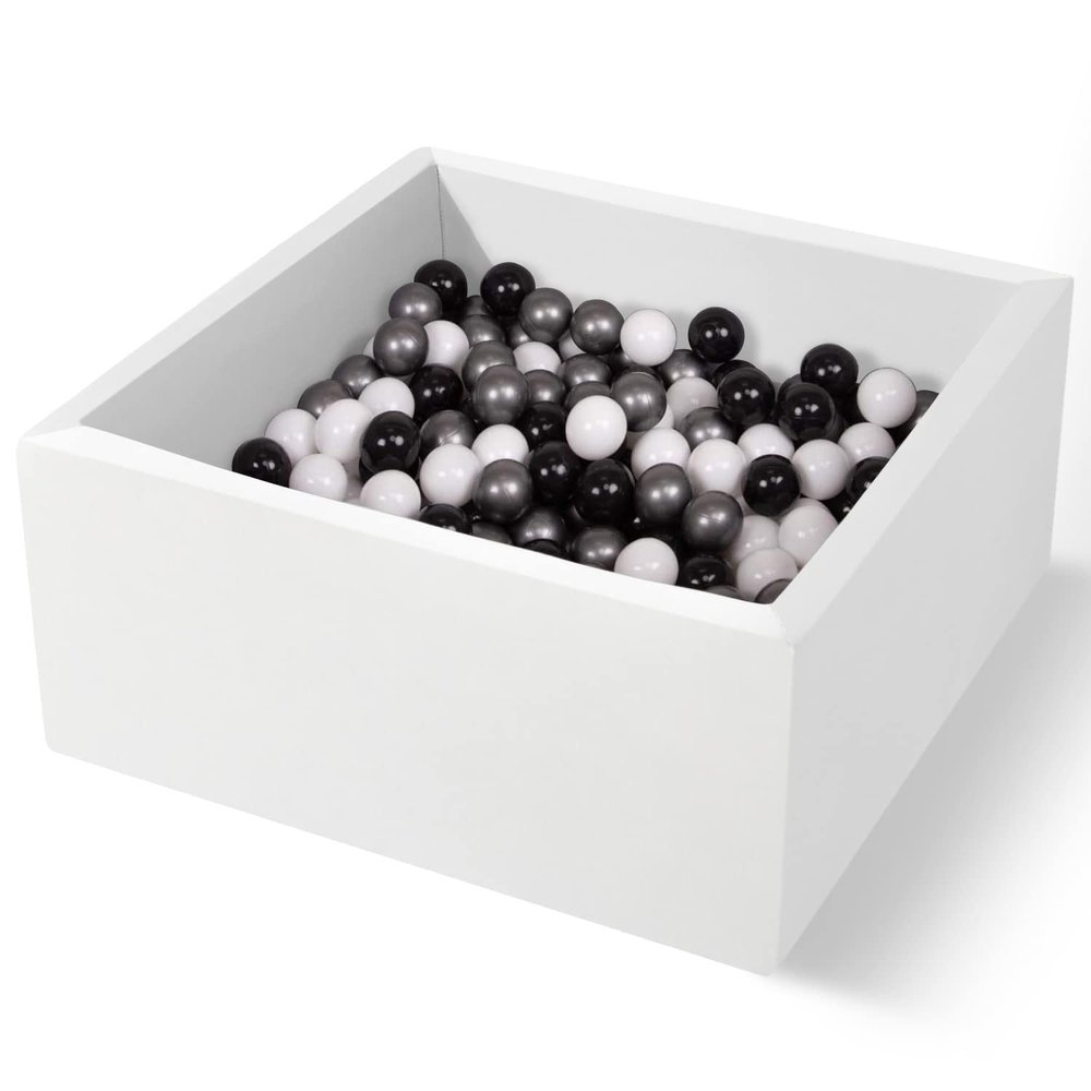 TRENDBOX Ball Pit 35.4x35.4x13.8in Foam Ball Pit Balls Kids Ball Pits for Toddlers Babies Balls NOT Included - White