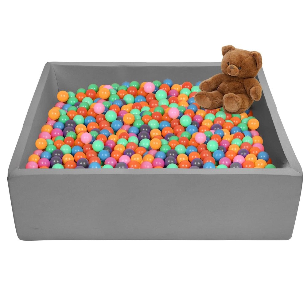 TRENDBOX Extra Large Ball Pit 47.2x47.2x13.8in Memory Foam Pit Soft Pool Soft Equipment for Toddlers Kids - Dark Gray (Balls NOT Included)