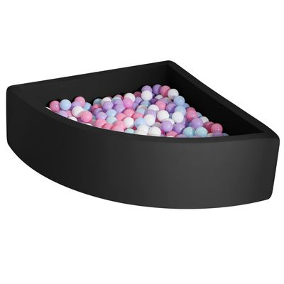 TRENDBOX Ball Pit Memory Foam Pit Soft Pool Fan-Shape Soft Equipment for Toddlers Kids - Black (Balls NOT Included)