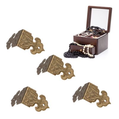 100Pcs Antique Golden Metal Corner Protectors for Furniture Edge, Jewelry Box, Wooden Case, Table, Cabinet - Vintage Decorative Safety Guards with Screws (0.7x1x1 Inch/1.8x2.5x2.5cm)