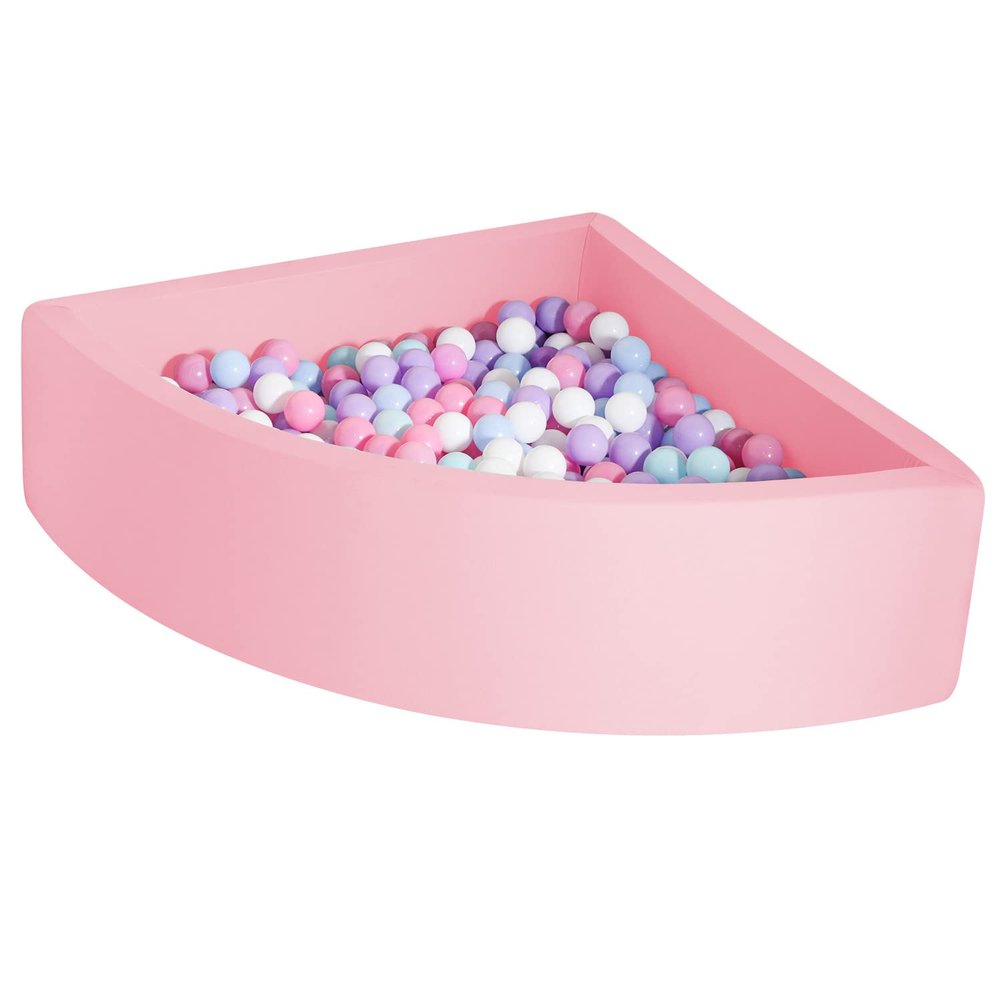 TRENDBOX Ball Pit Memory Foam Pit Soft Pool Fan-Shape Soft Equipment for Toddlers Kids - Light Pink (Balls NOT Included)