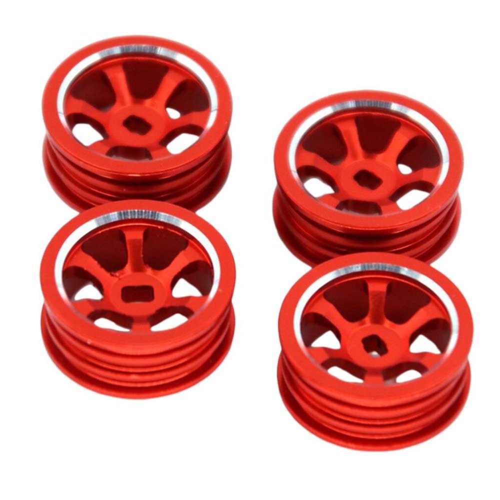 Replacement Part For 0.8' Upgrade Wheel Rim Set 4pcs For 1/28 Scale P939 K969 RC Car - (Color: Red)