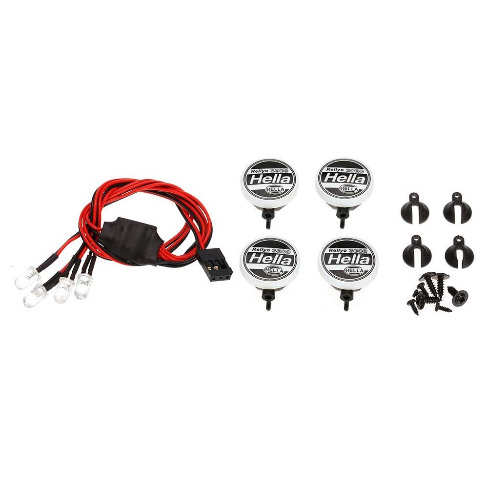Replacement Part For AX007A 2pcs RC Car Multi-Function Round LED Light With Lampshade For 1/10 SCX10 D90 Model Crawler Car LED Lamp Part - (Color: 4pcs Lampshade)