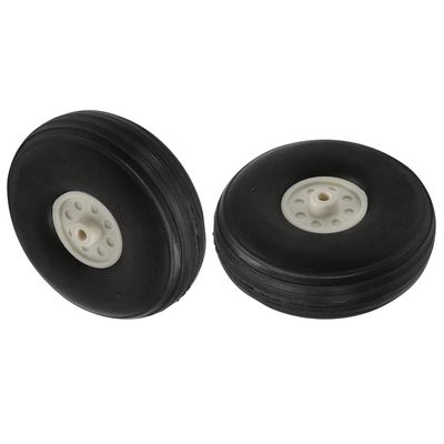 Heyiarbeit 2.25" RC Model Airplane Foam Wheel Super Light Tire and Wheel Sets for RC Airplane PU Sponge Tire with Plastic Hub 2 Pcs