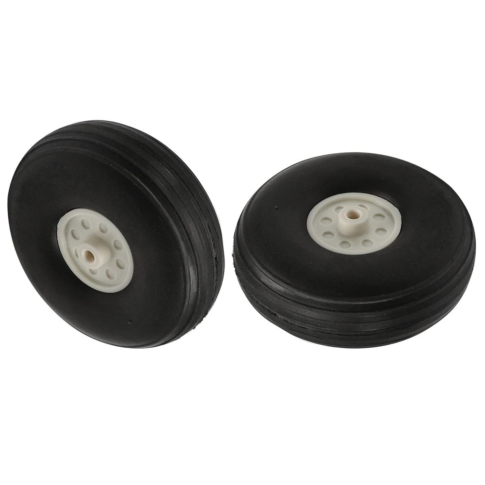 Heyiarbeit 2.25" RC Model Airplane Foam Wheel Super Light Tire and Wheel Sets for RC Airplane PU Sponge Tire with Plastic Hub 2 Pcs