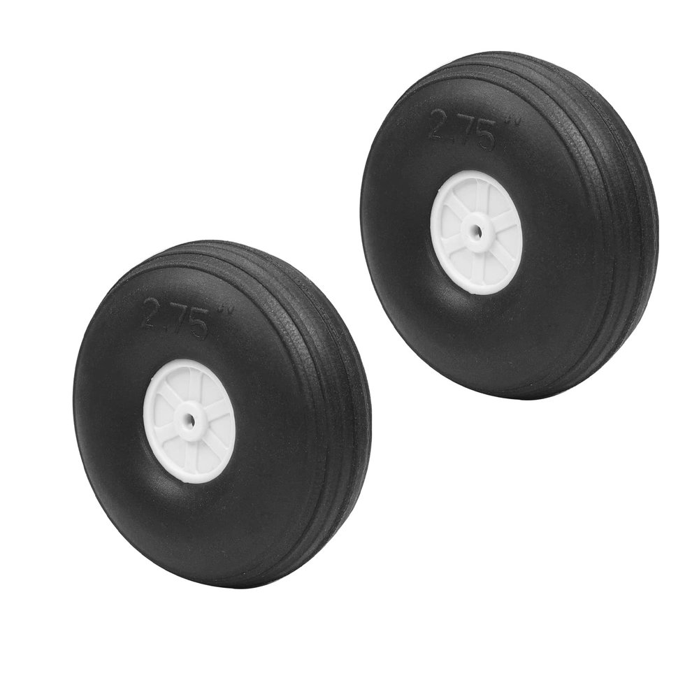 Heyiarbeit 2.75" RC Model Airplane Foam Wheel Super Light Tire and Wheel Sets for RC Airplane PU Sponge Tire with Plastic Hub 2 Pcs