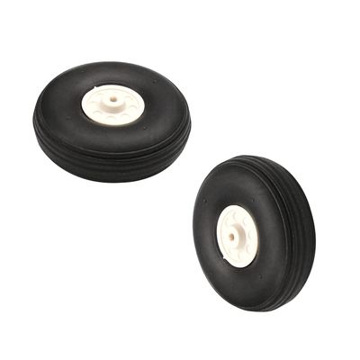 Heyiarbeit 1.75" RC Model Airplane Foam Wheel Super Light Tire and Wheel Sets for RC Airplane PU Sponge Tire with Plastic Hub 2 Pcs
