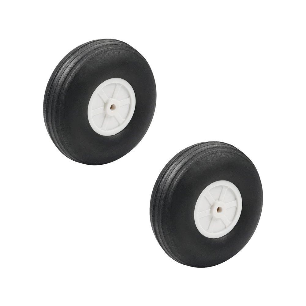 Heyiarbeit 2" RC Model Airplane Foam Wheel Super Light Tire and Wheel Sets for RC Airplane PU Sponge Tire with Plastic Hub 2 Pcs
