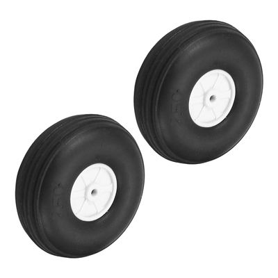 Heyiarbeit 2.5" RC Model Airplane Foam Wheel Super Light Tire and Wheel Sets for RC Airplane PU Sponge Tire with Plastic Hub 2 Pcs