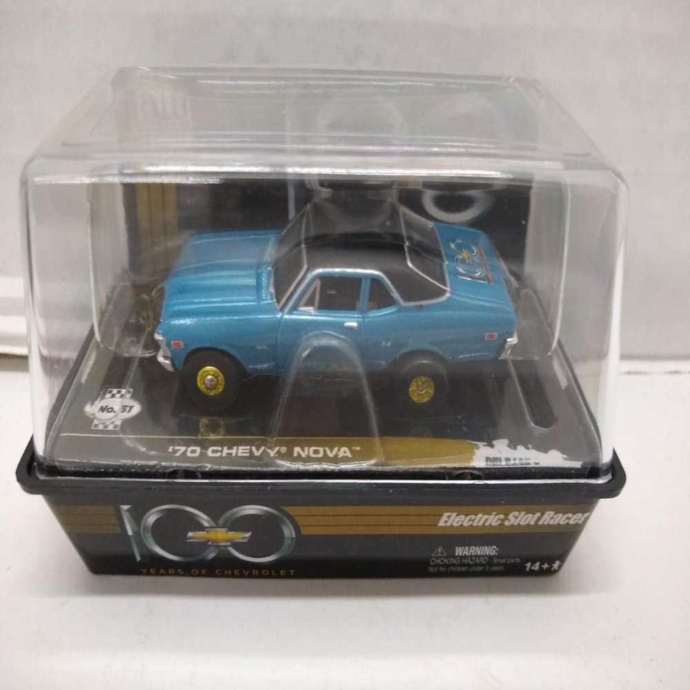Auto World SC236 100 Years 1970 Nova HO Scale Electric Slot Car - Blue