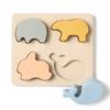 Ali+Oli Silicone Animal Puzzle  4-Piece Montessori Shape Sorter Toy for Toddlers, Boys & Girls  Soft Neutral Colors, Educational Sensory Toy view 1