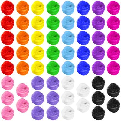 Zhanmai 60 Pieces Juggling Scarf Square Silky Dance Scarves Props Tricks Performance Props Accessories Scarves Rhythm Band Scarf, 24 x 24 Inches (Classic Colors)