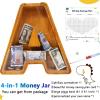 Custom Wooden Piggy Bank, (Laser Engraved Name) Large Wood Bank, 4-in-1 Creative Alphabet Storage Tank Personalized Letters Coin Bank Customized Wood Toy DIY Name Letter Decor Kids Money Bank(A) view 2