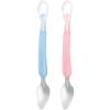 Hemoton Double-Headed Baby Food Scraper Spoon 2-in-1 Silicone Fruit Puree Feeding Utensil Soft Scraping Spoon for Infant Feeding and Weaning 8.7 Inch view 1