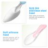 Hemoton Double-Headed Baby Food Scraper Spoon 2-in-1 Silicone Fruit Puree Feeding Utensil Soft Scraping Spoon for Infant Feeding and Weaning 8.7 Inch view 2
