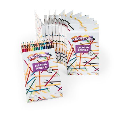 Color Pencils, 36 CLRS, 12 Sets, Classic Colors, Less Breakage, Smooth Application